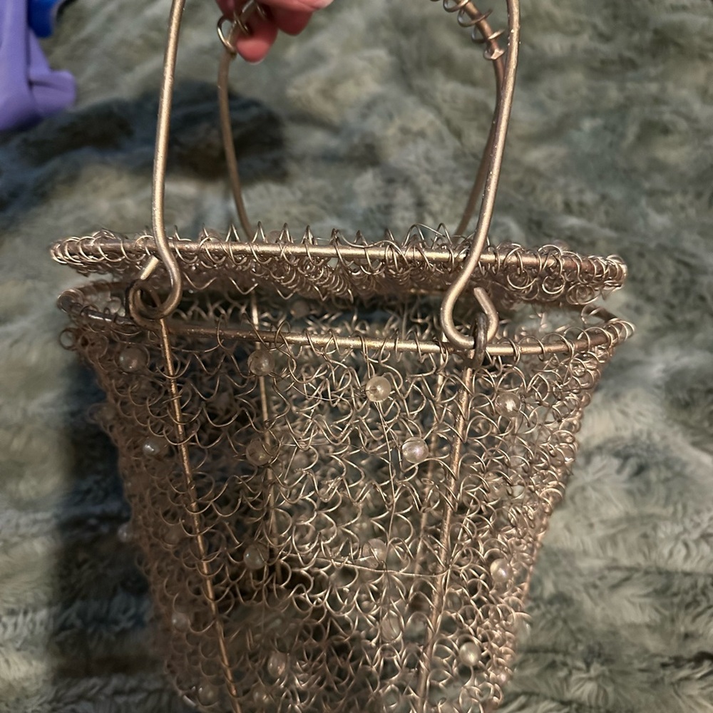 Chic Silver Wire Mesh Mini Bag - image 8